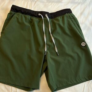 Avalanche Athletic Shorts in Green with Black Trim